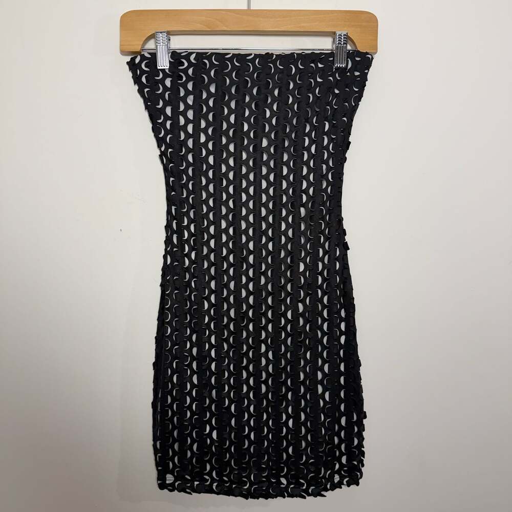 Symphony Y2K Black Cutout Strapless Mini Dress Size Small Made in USA